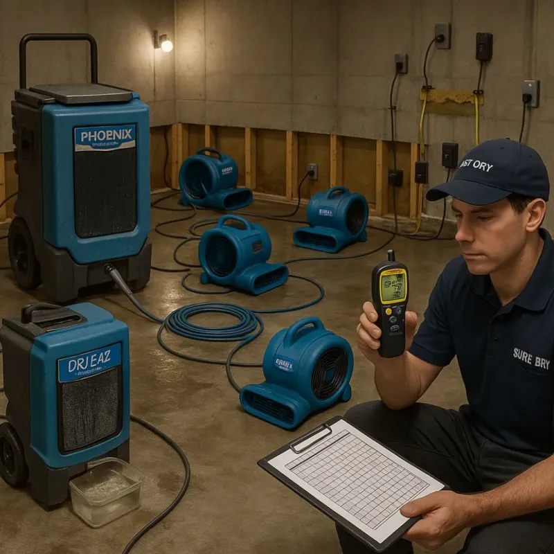 Structural Drying and Dehumidification process in Forest City, FL